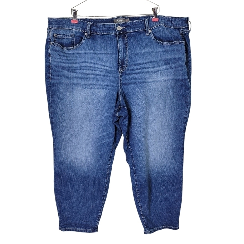 Torrid Jeans Women Plus Size 26 46X26 Blue Girlfriend Ankle Length High Rise